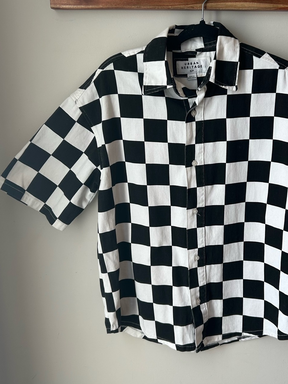 NWT Urban Heritage Checkerboard Button Up Shirt Y2K Streetwear S/P